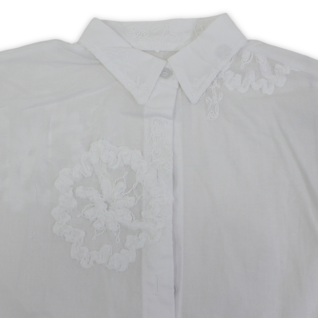 Girls Cotton Blouse – Off-White