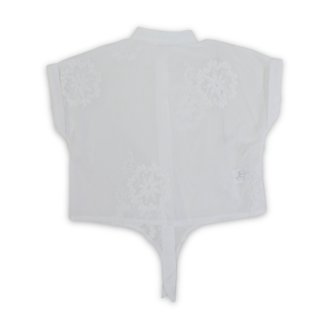 Girls Cotton Blouse – Off-White