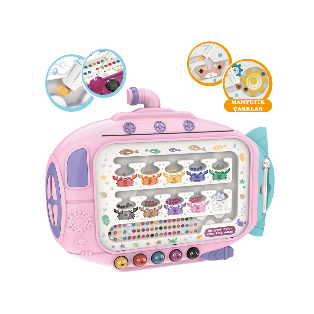 3-in-1 Magnetic Pen Control Training Board – Pink