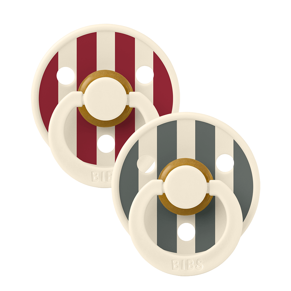 BIBS Pacifier Studio Colour 2 Pack Latex Size 2 – Ruby & Pine