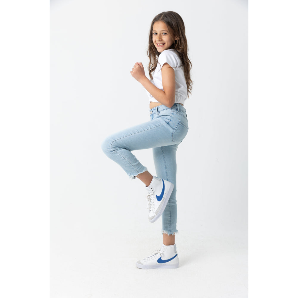 Girls Ripped Jeans - Light Blue
