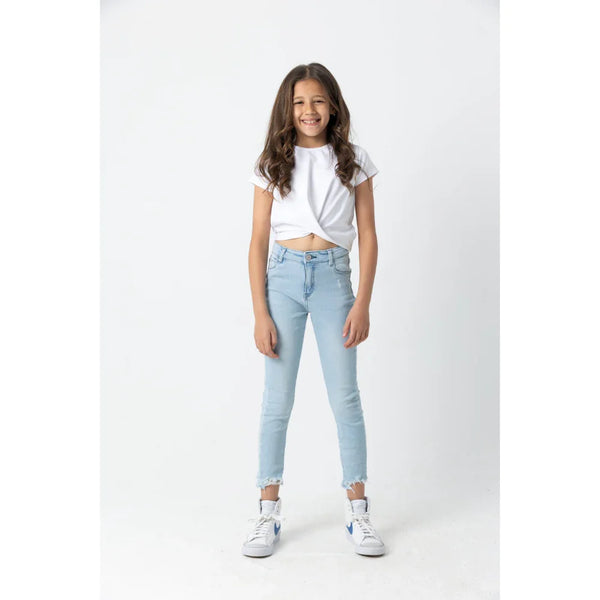 Girls Ripped Jeans - Light Blue