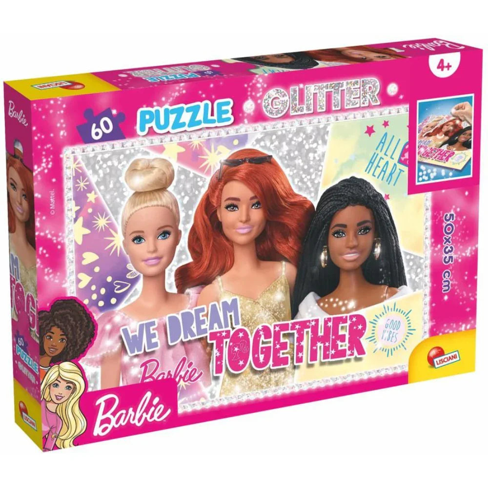 Lisciani Barbie "We Dream Together" Glitter Puzzle - 60 Pieces - Toys