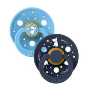 Bibs x Moomin Colour Natural Rubber Pacifier Pack of 2 – Good Night Latex Size 1 Breeze Mix