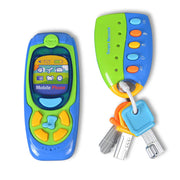 2-Piece Interactive Toy Set – 15 cm Phone & 16 cm Key Chain with Lights