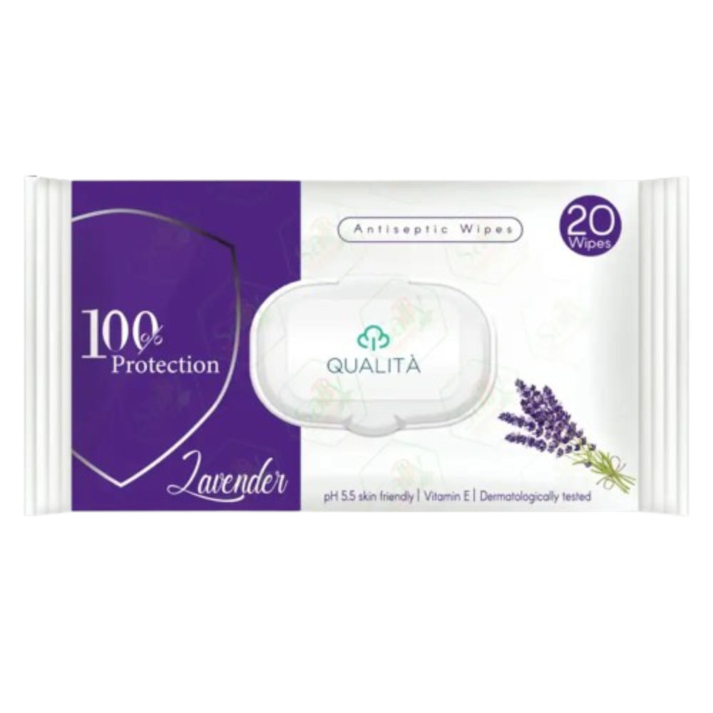 Qualita Lavender Antibacterial Baby Wet Wipes – 20pcs