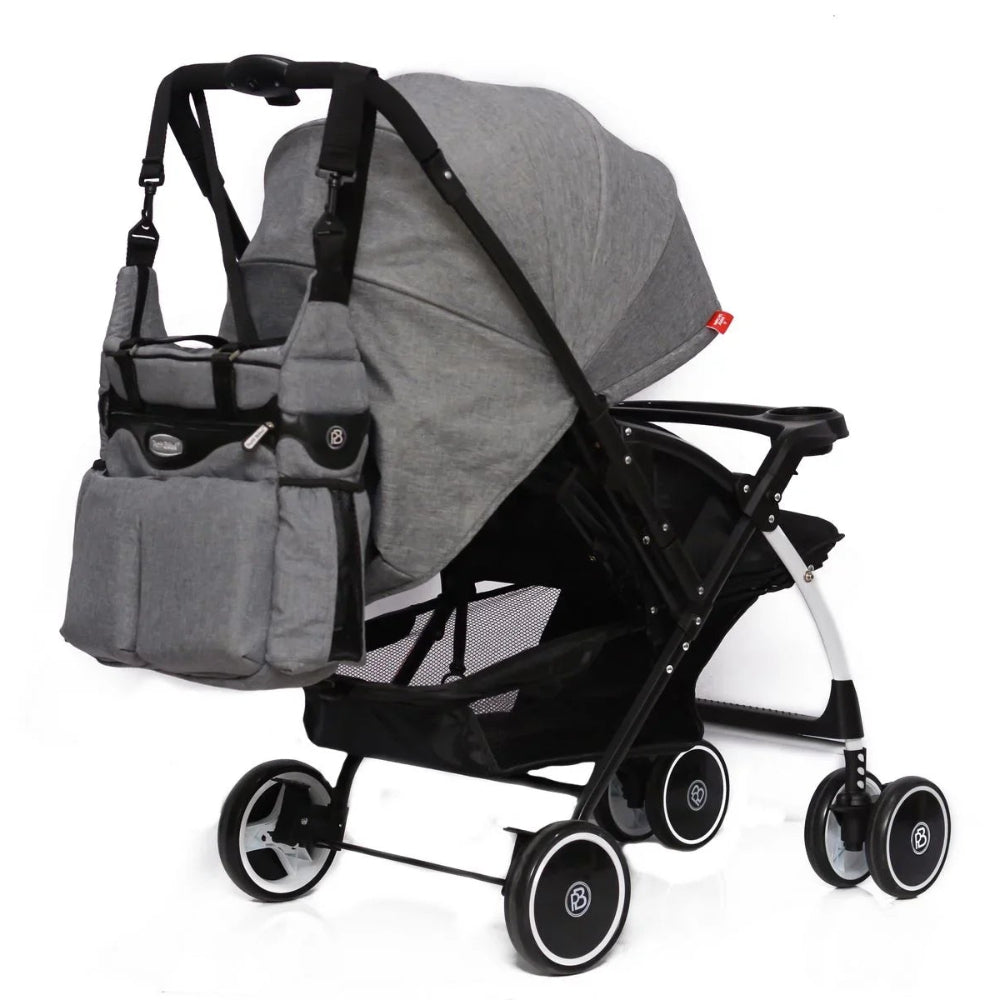 Petit Bebe Baby Diaper Bag Premium – Grey & Black