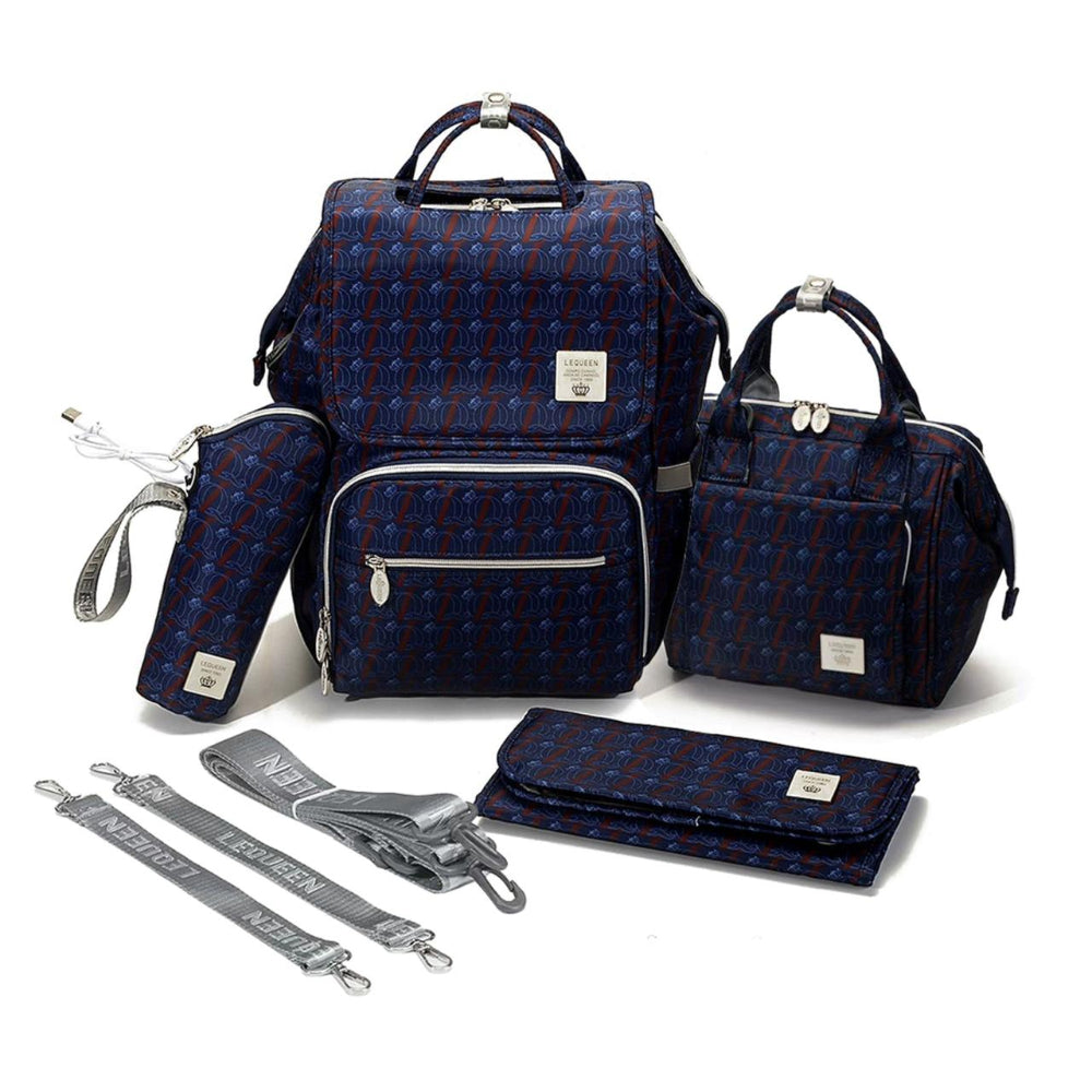 LeQueen Diamond 8th Special Edition Soft Waterproof Diaper Bag - Navy Blue