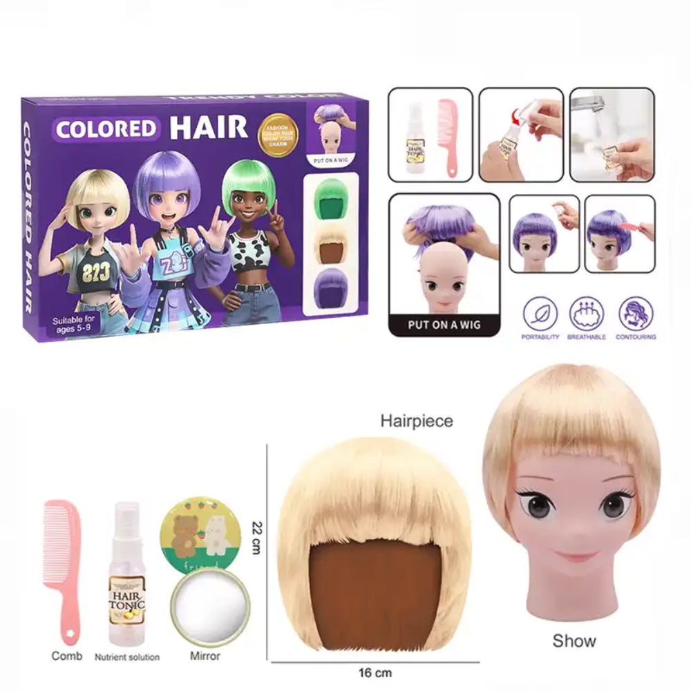 Fashion Trend Wig Dress Up Set" for Dolls - Toys - ELshenawy