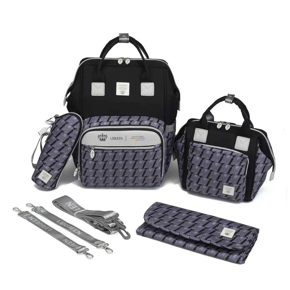 LeQueen Diamond 8th Special Edition Soft Waterproof Diaper Bag - Grey