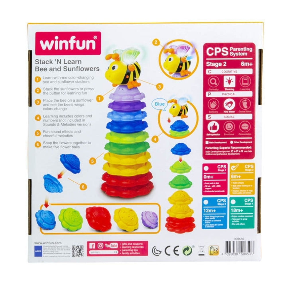 WinFun Plastic Stack & Learn Bee and Sunflower
