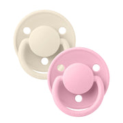BIBS De Lux Cilicone Pacifier Pack of 2 – One Size Ivory/Baby Pink
