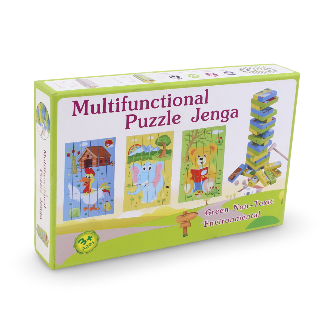 Multifunctional Puzzle Jenga Set with Hammer