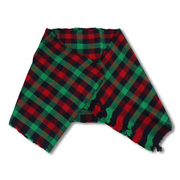 Unisex Large Checkered Winter Scarf – Green & Red
