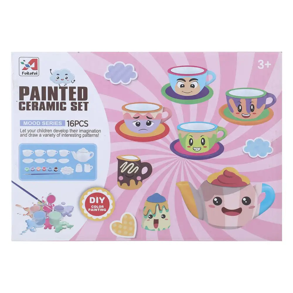 Painted Ceramic Set – 16 Pcs