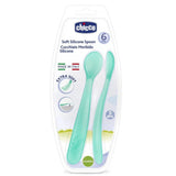 Chicco Soft Silicone Spoon 6M+ Pack of 2