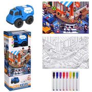 Police Truck Game & Coloring Set