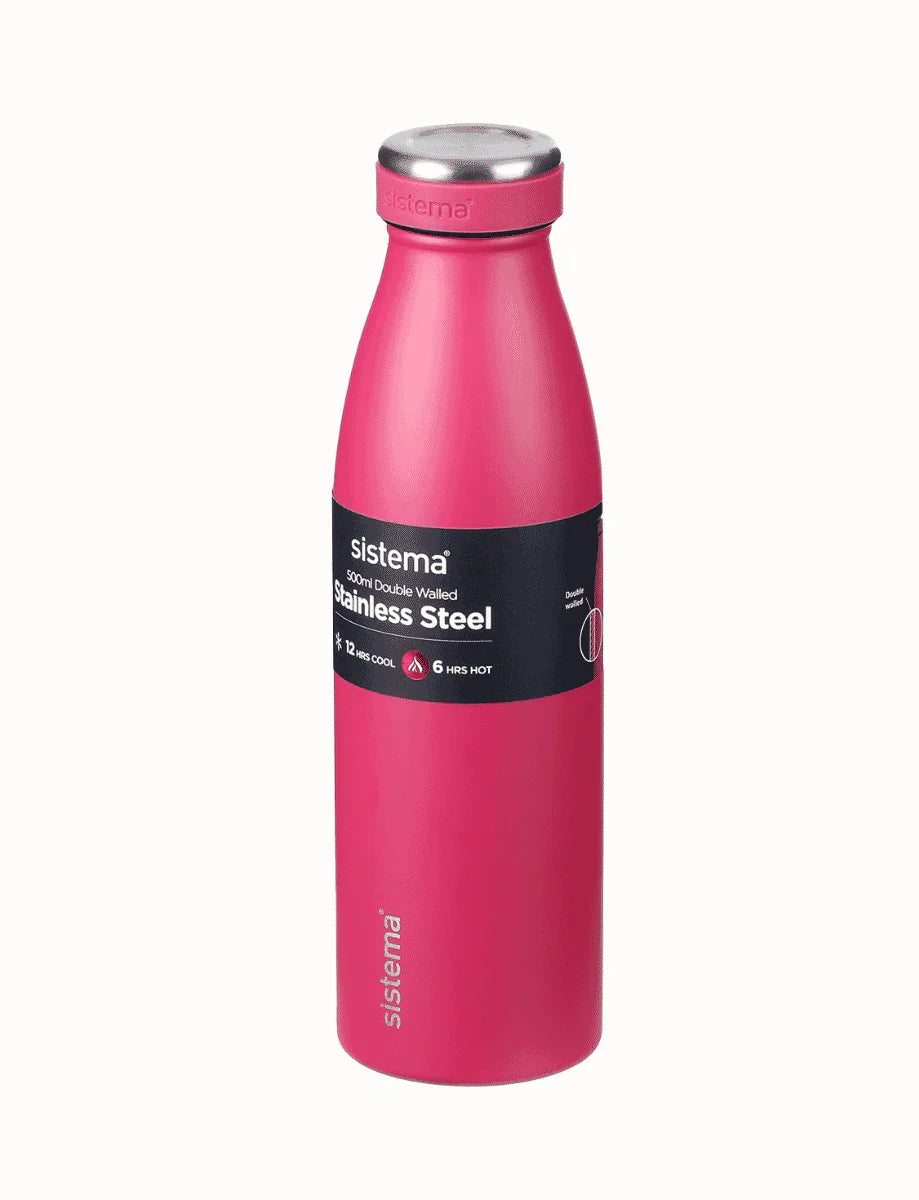 Sistema Stainless Steel Insulated Bottle – Fuchsia