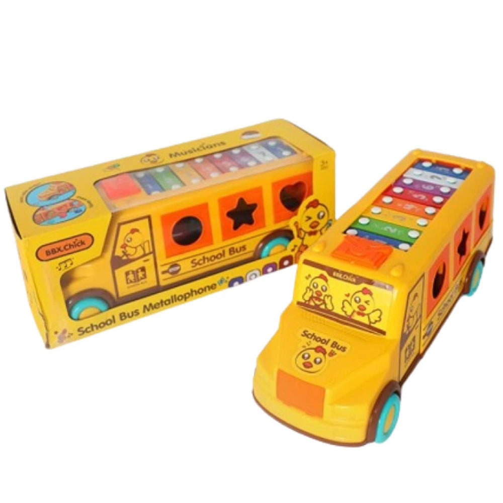 School Bus Metallophone Toy – Yellow
