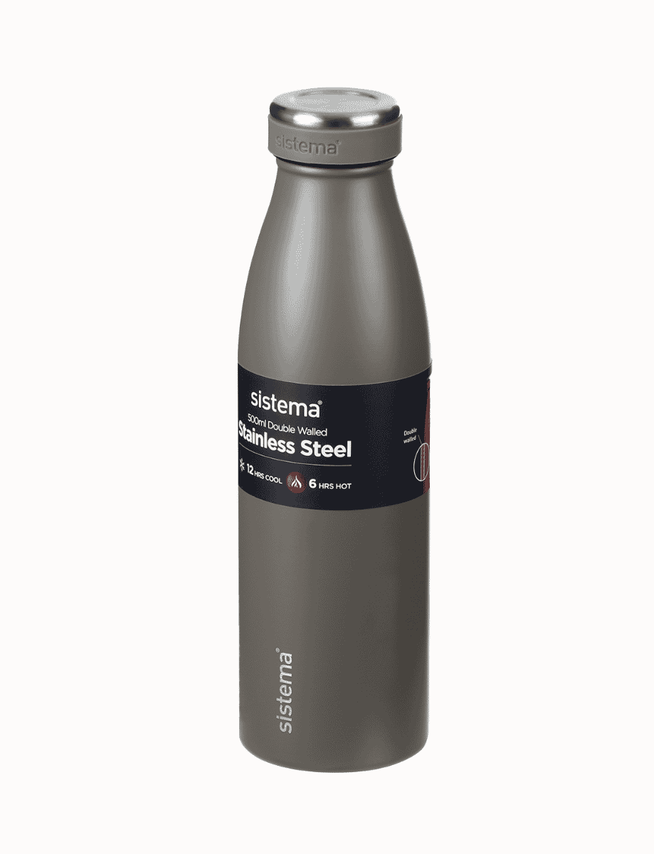 Sistema Stainless Steel Insulated Bottle – Grey