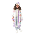 Ramadan Girls Hooded Kaftan – White with Desert Vibes Print