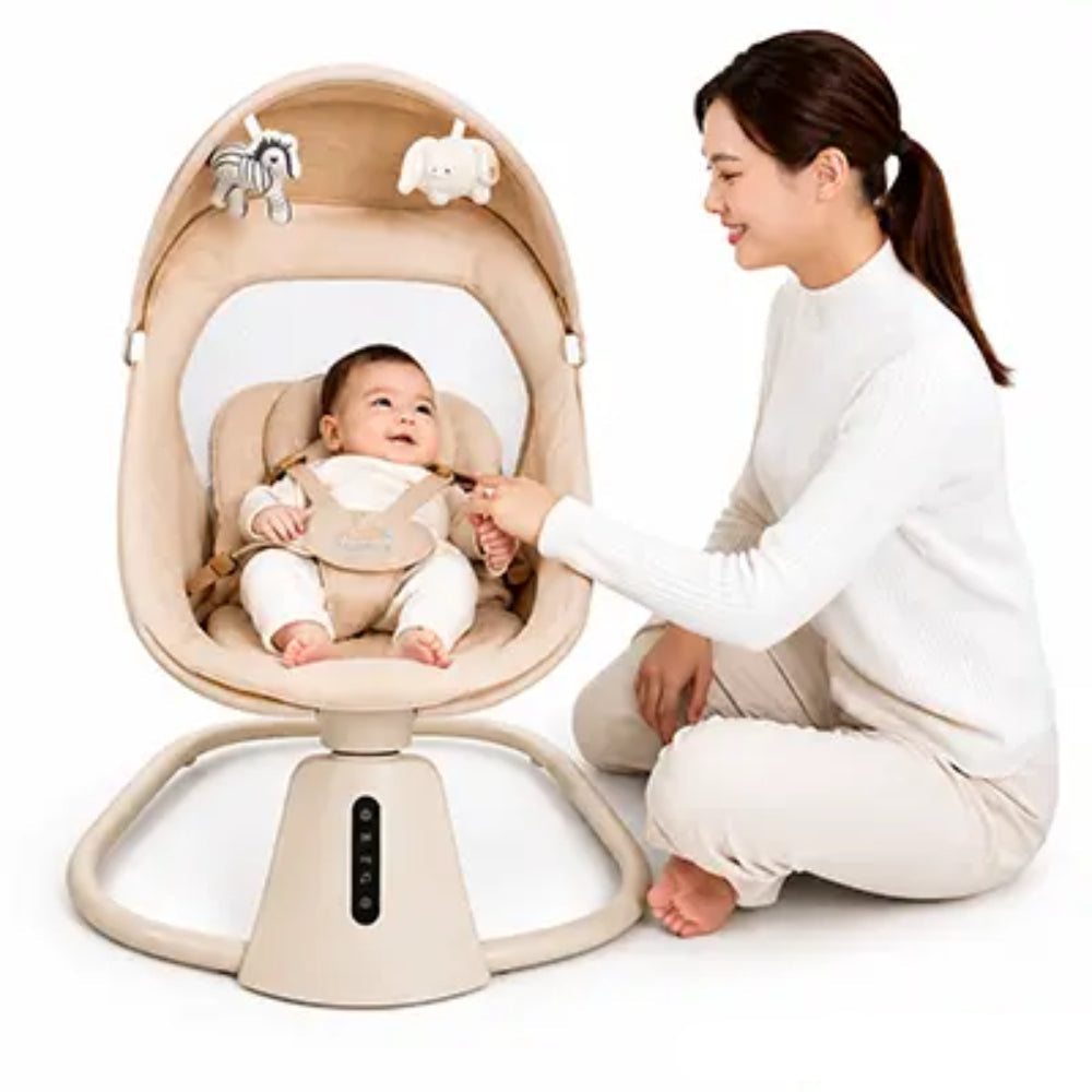 Mastela 3-In-1 Aura Deluxe Bassinet Swing – Beige