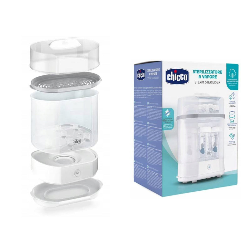 Chicco Natural 3 in 1 Steam Sterilizer – Full, Compact & Microwave Modes - Baby Essentials