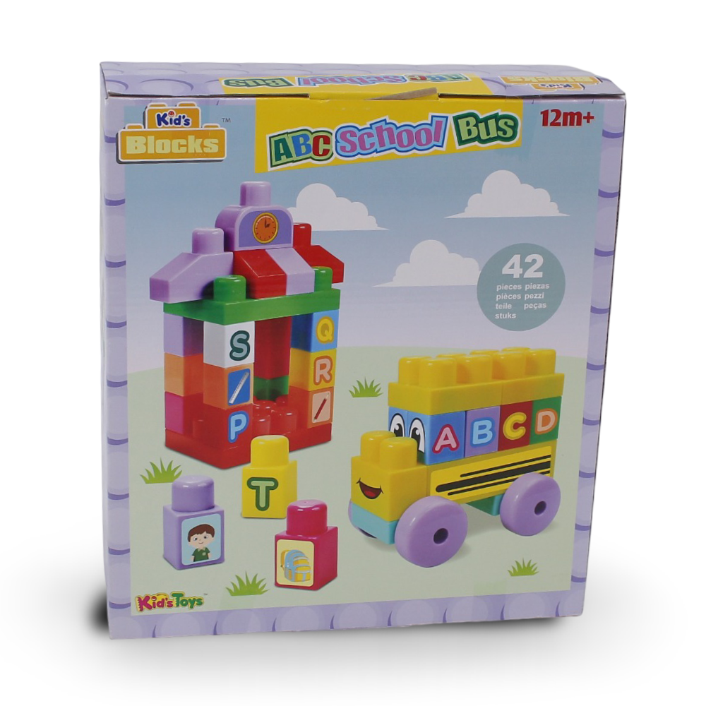 ABC School Bus Blocks – 42 Pieces - Toys - Kid’s Toys