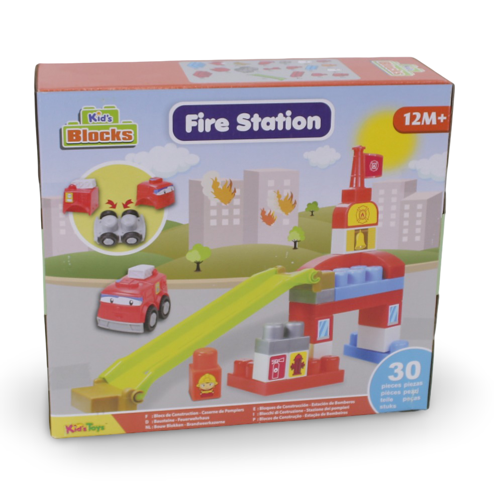 Fire Station Blocks Set – 30 Pieces - Toys - Kid’s Toys