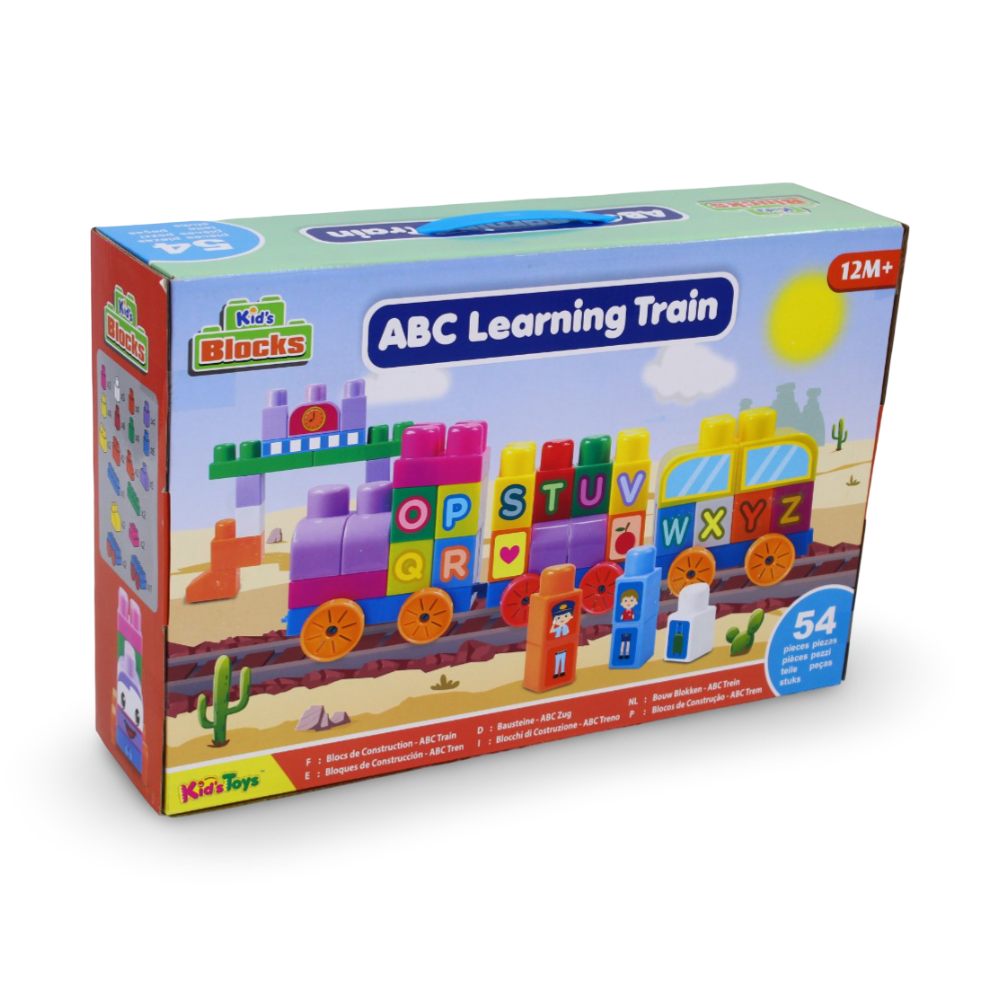 Kids Blocks ABC Learning Train Building Set – 54 Pcs - Toys