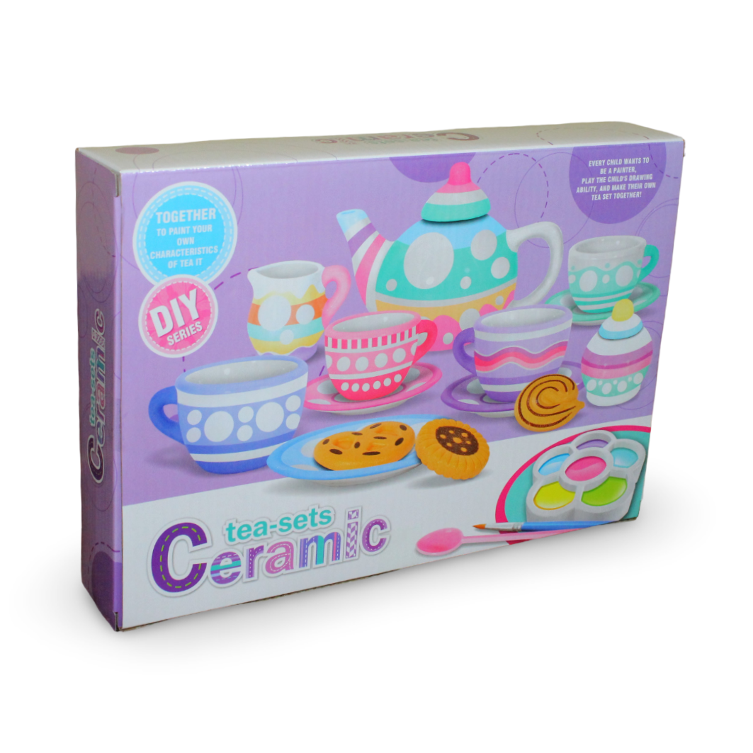 Porcelain Tea Party Coloring Set – 21 Pieces - Toys - OKO