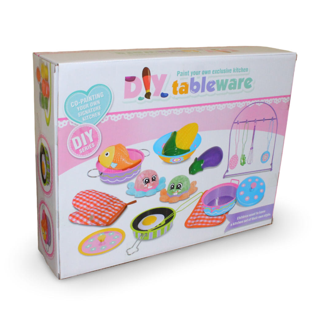 Stainless Steel Cookware Playset with Food Accessories & Coloring Set