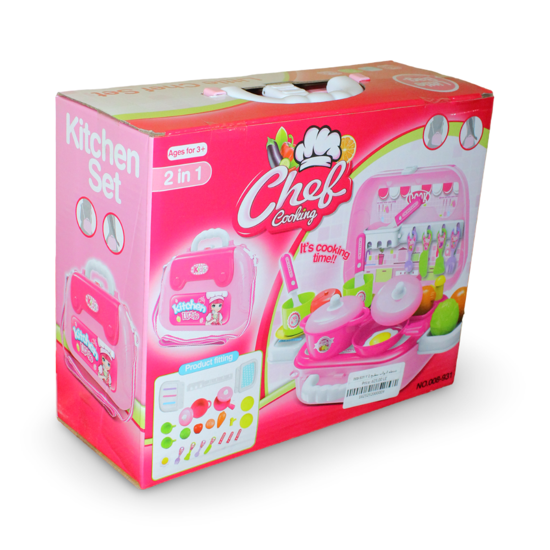 2-in-1 Chef Cooking Kitchen Playset Carry Case - Toys - OKO