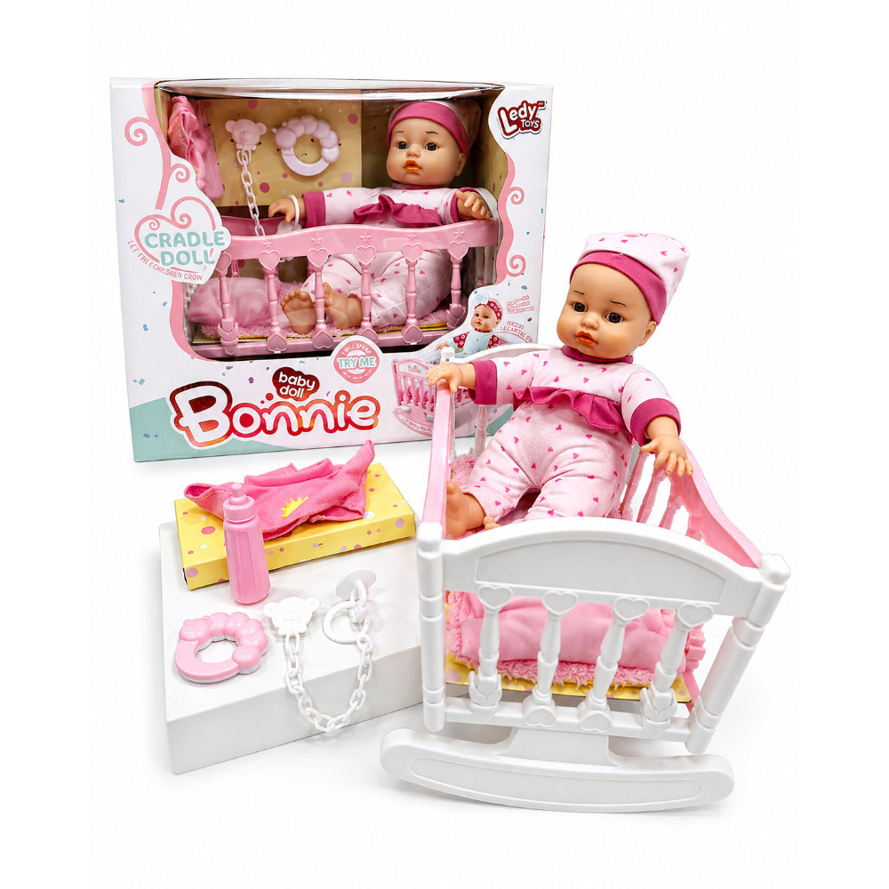 Bonnie Baby Doll with Cradle Toy Set - Toys - OKO
