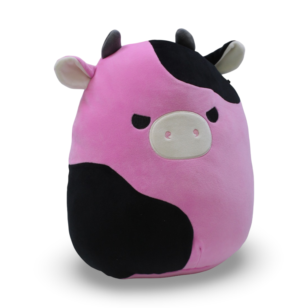 Squishmallows The Black & Pink Cow Pollyanna Plush Toy