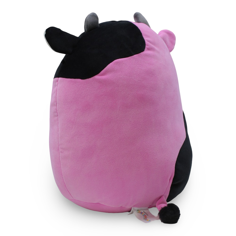 Squishmallows The Black & Pink Cow Pollyanna Plush Toy