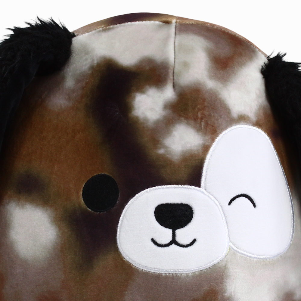 Squishmallows Buddy Squad 12 Inches -  Zerdan the Winking Brown Marbled Dog with White Spotted Eye