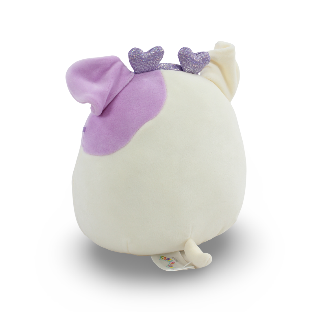 Squishmallows Danielle the Bulldog Plush Toy Lavender Headband with Sparkling Purple Hearts