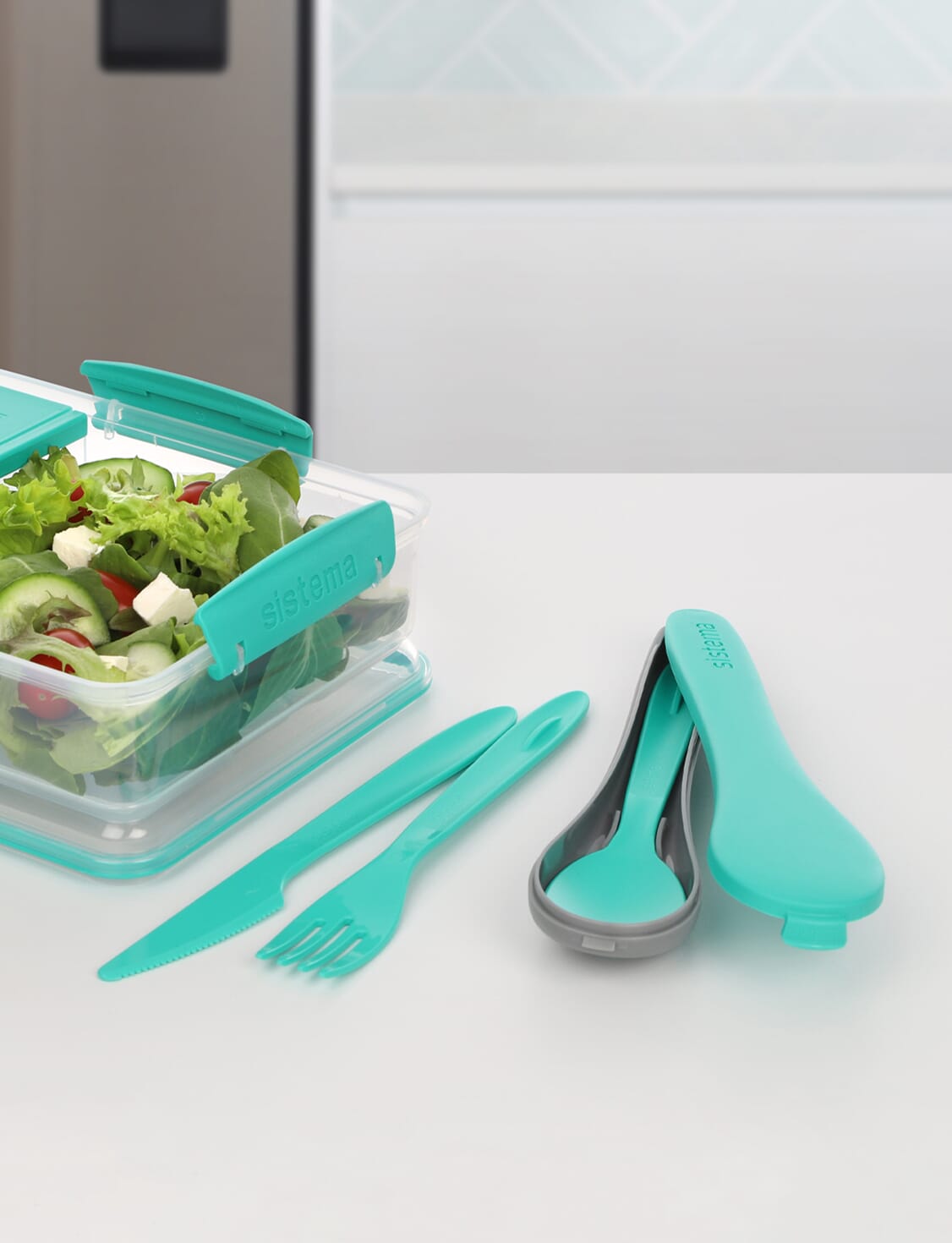 Sistema Cutlery Set – BPA Free Plastic Aqua