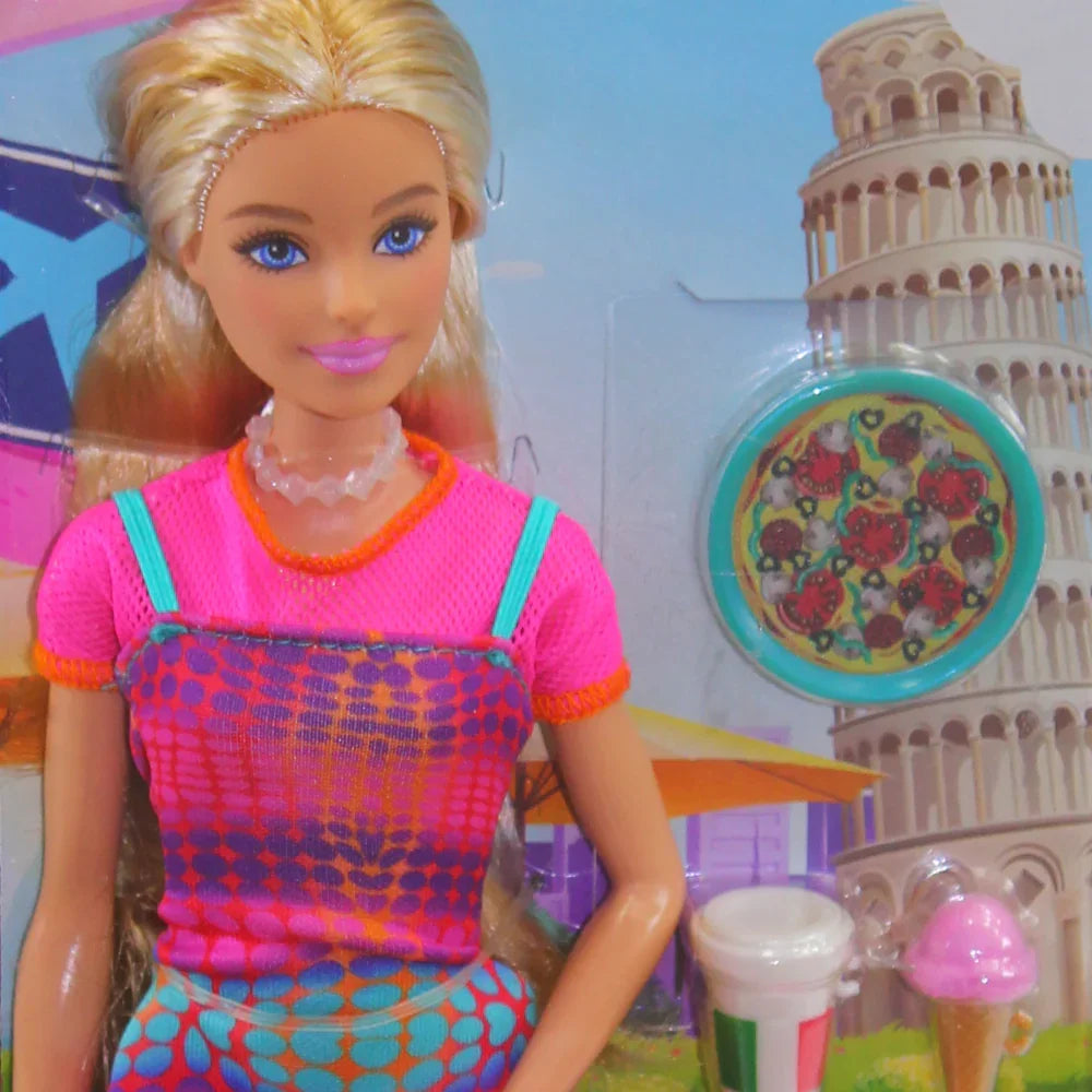 Mattel Barbie Pink Passport Italy Doll Set – Clothes & Accessories and Food Pieces