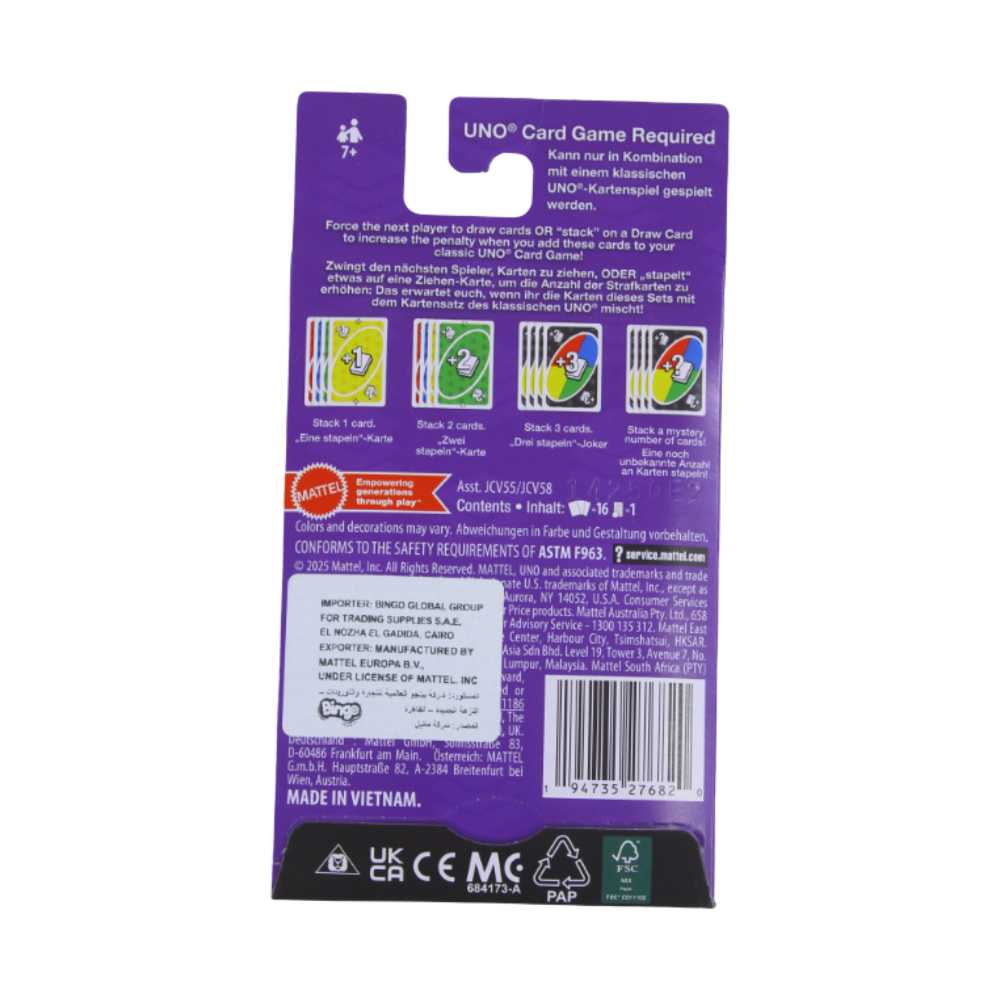 Mattel UNO Add-On Pack – Stack Pack (Stapel-Set) Card Game