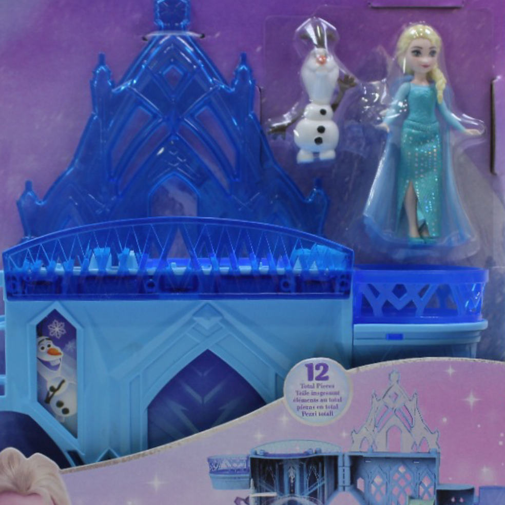 Mattel Disney Frozen Elsa Stacking Castle Dollhouse Playset with Small Doll – 8 Pcs