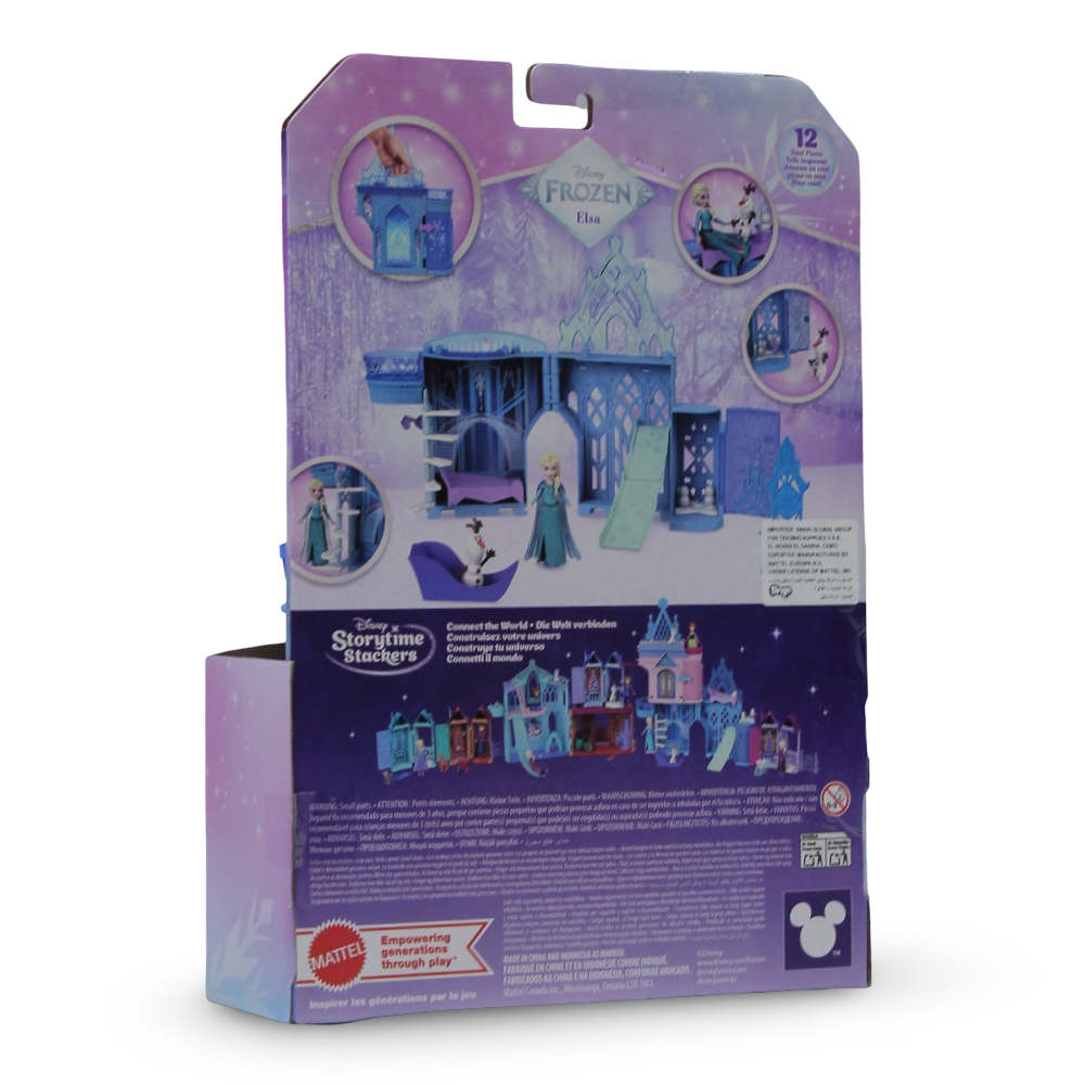 Mattel Disney Frozen Elsa Stacking Castle Dollhouse Playset with Small Doll – 8 Pcs