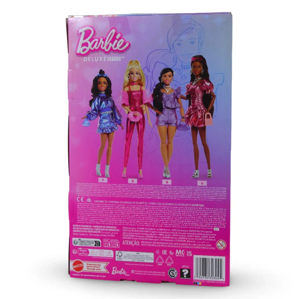 Mattel Barbie Deluxe Style Fashion Doll – Metallic Purple Outfit and Accessories