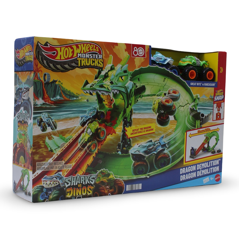 Mattel Hot Wheels Monster Trucks Sharks vs. Dinos