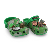 Unisex Kids Rubber Crocs – Green with Minecraft Elevated Design