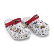 Unisex Kids Rubber Crocs – White with Peanuts Design