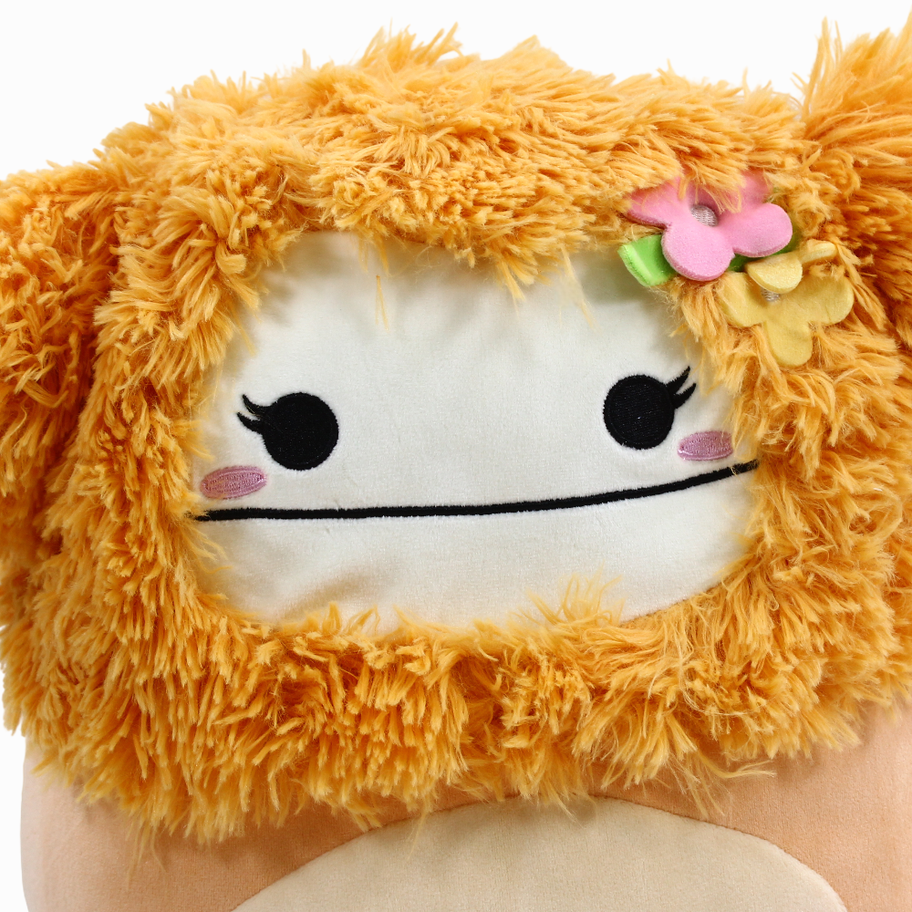Squishmallows Plush Figure Light Orange Bigfoot With Flower Pin Shasta 30cm Jazwares