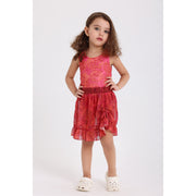 Baby Girls Tulle Cash Mayo – Maroon Printed