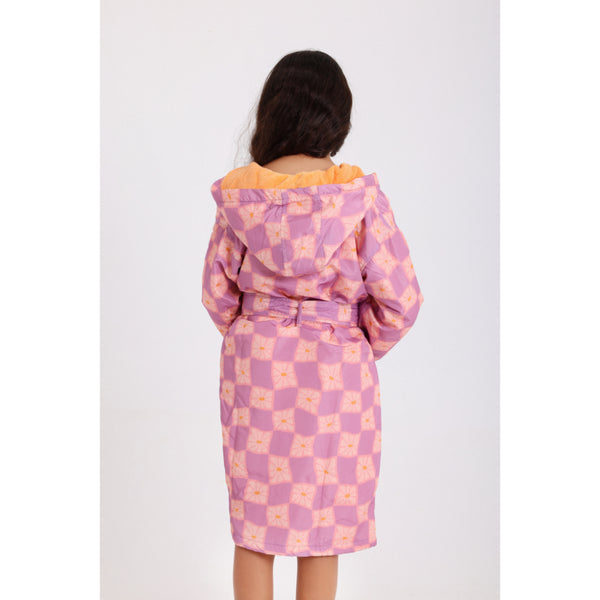 Girls Waterproof Swim Robe – Dustypink & Purple Karuh